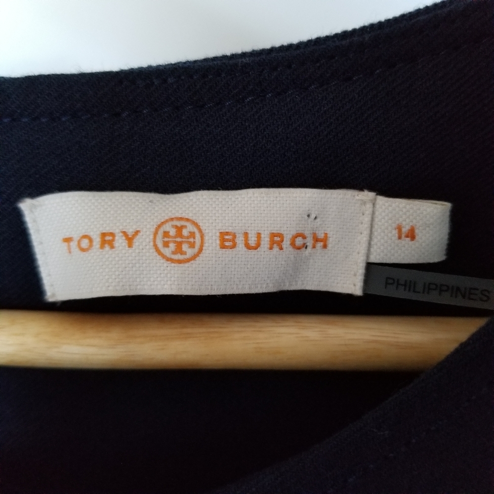 Tory Burch Navy Blue Bow Midi Dress - Picture 13 of 13
